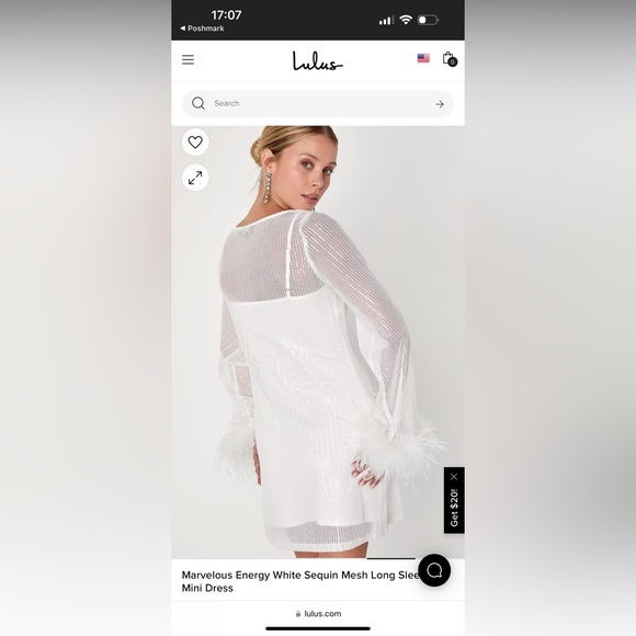 Lulus Marvelous Energy White Sequin Mesh Long Sleeve Mini Dress - Picture 6 of 8